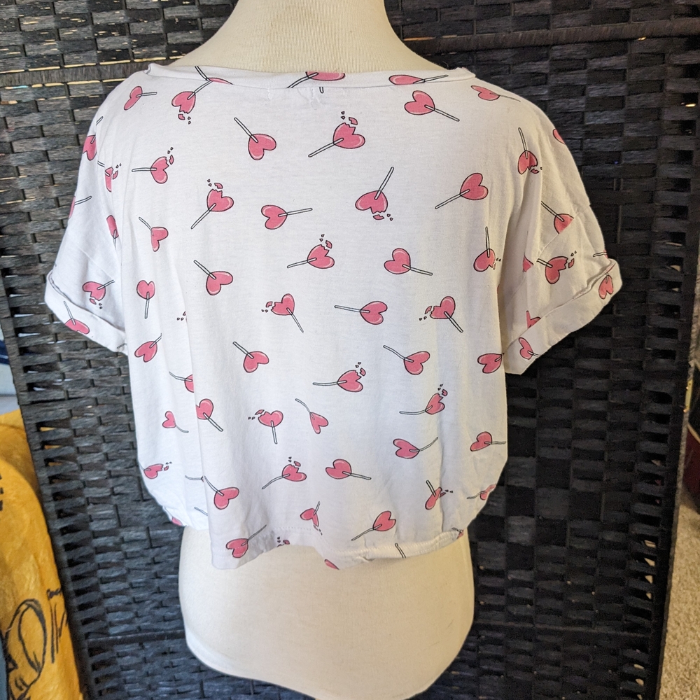 Garage White Tee with Pink Graphic